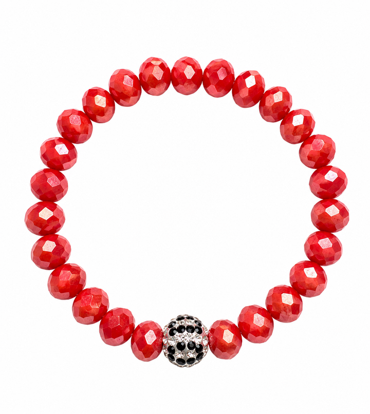 Coral Red Bella Leo Ball Bracelet