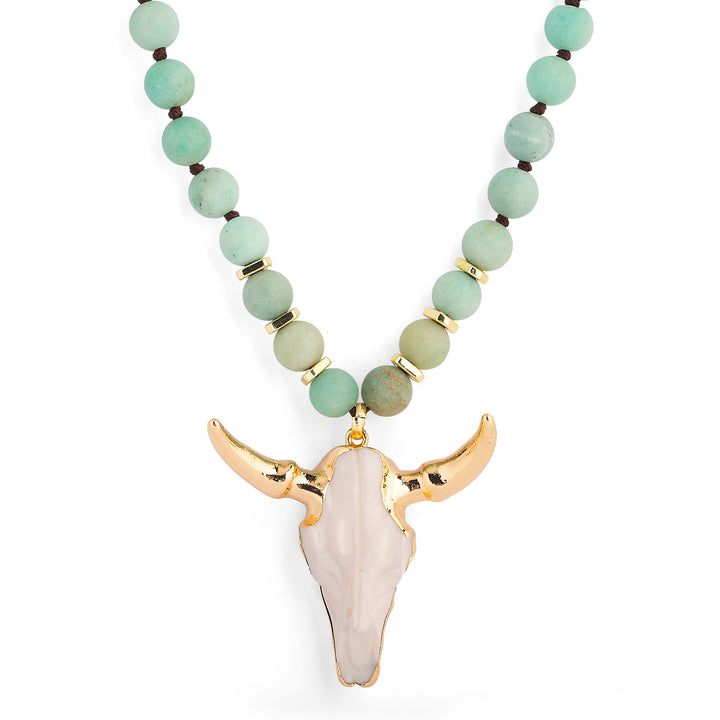 Amazonite Wildhorn Beaded Boho Necklace