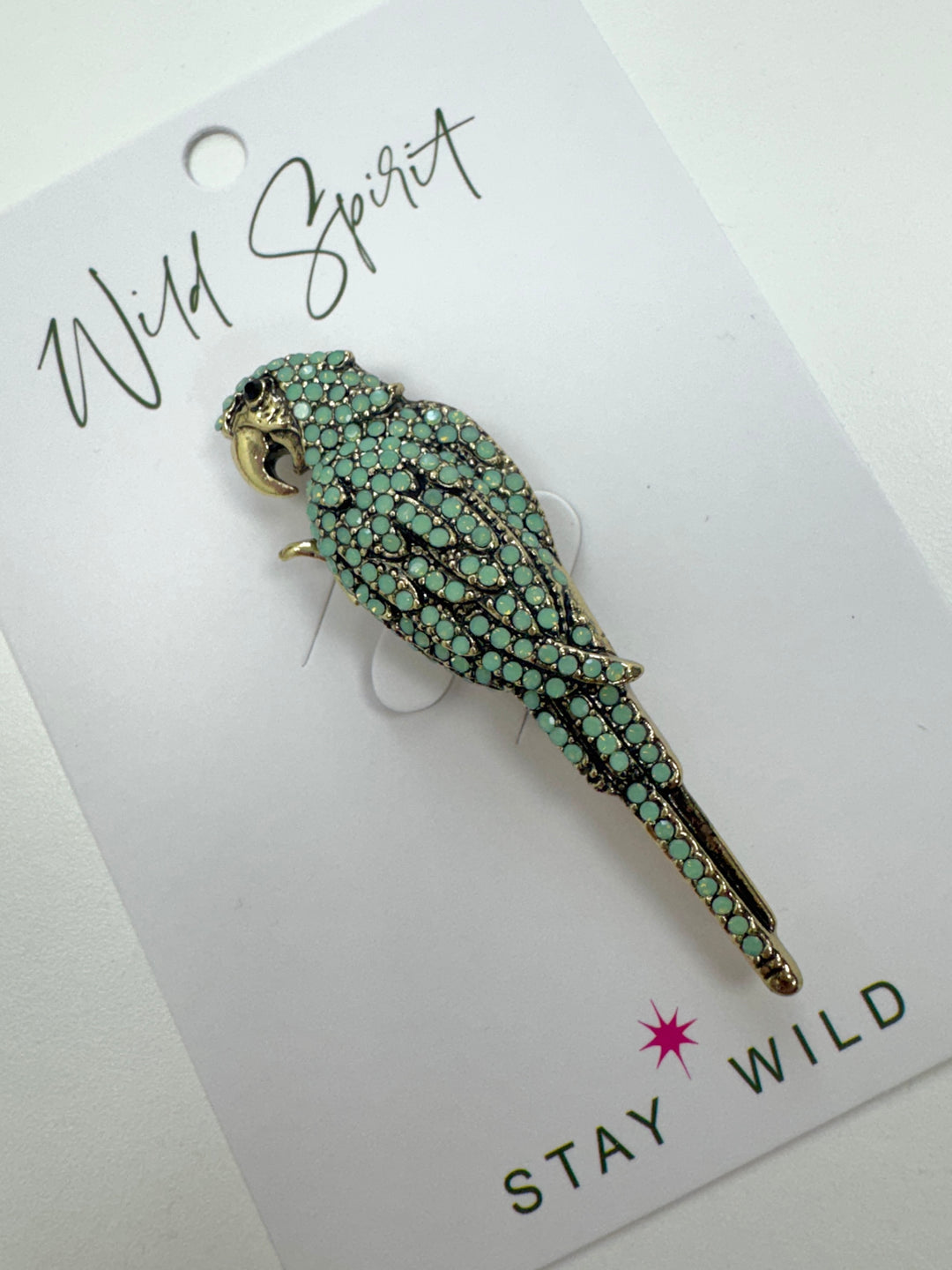 Parrot Brooch Pin - Green