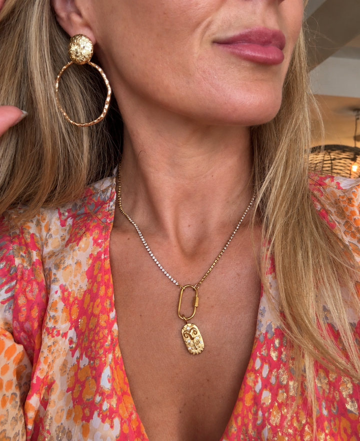 Gold Disco Hoop Earrings