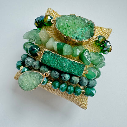 Emerald Set of 5 Bracelets