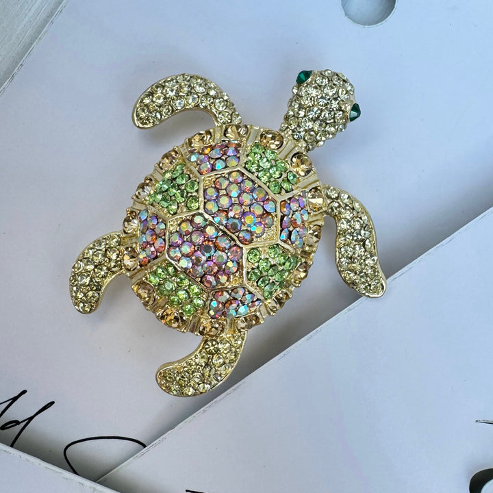 The Lime Turtle Brooch
