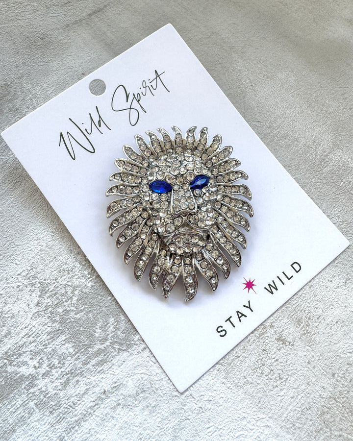 The Silver Lion Head Brooch