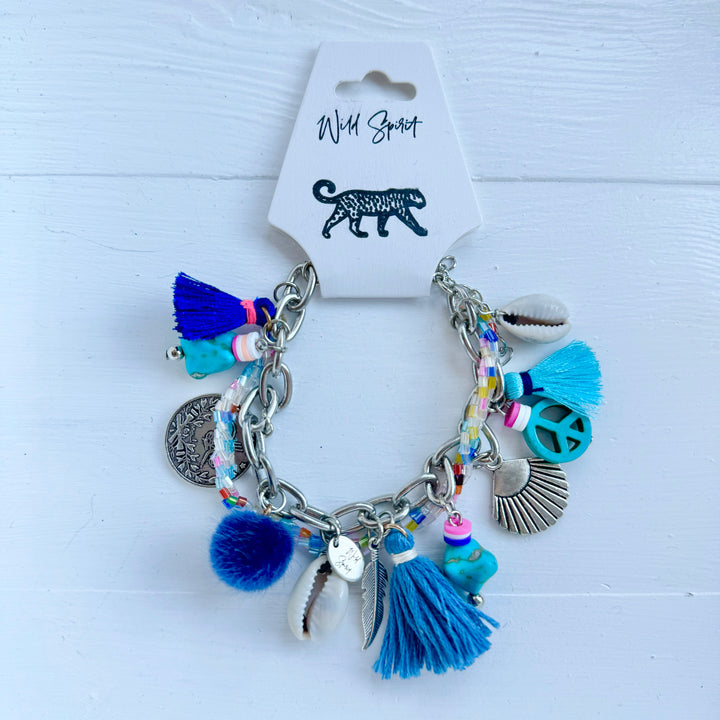 Blue Peace Boho Charm Bracelet