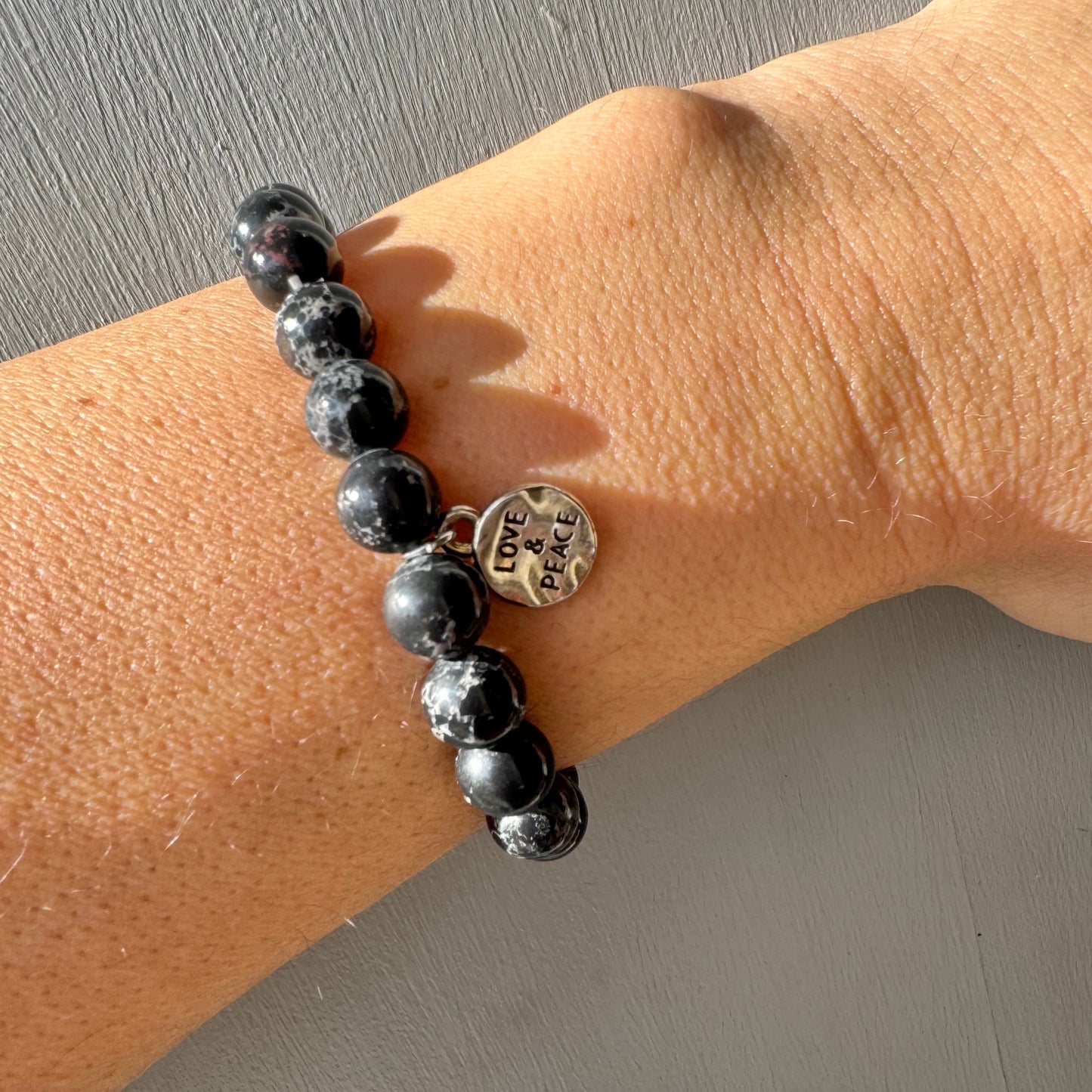 Black Peace & Love Bracelet