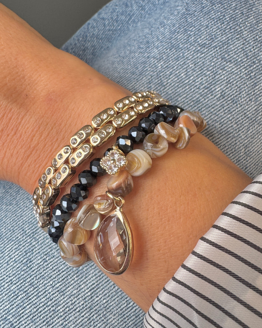 The Navy Clover Twilight Charm Bracelet