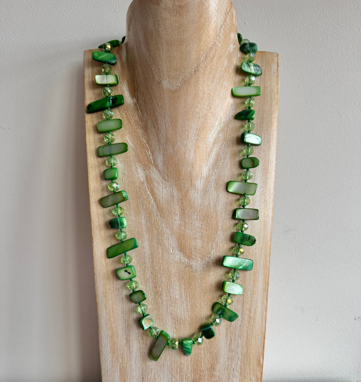 Green Shell Boho Necklace