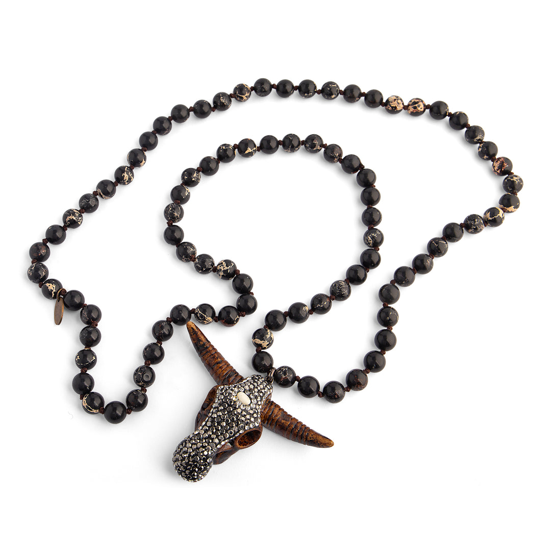 Black Buffalo Pendant Necklace