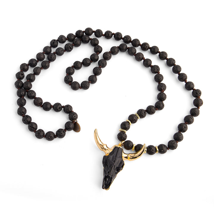 Black Wildhorn Beaded Boho Necklace