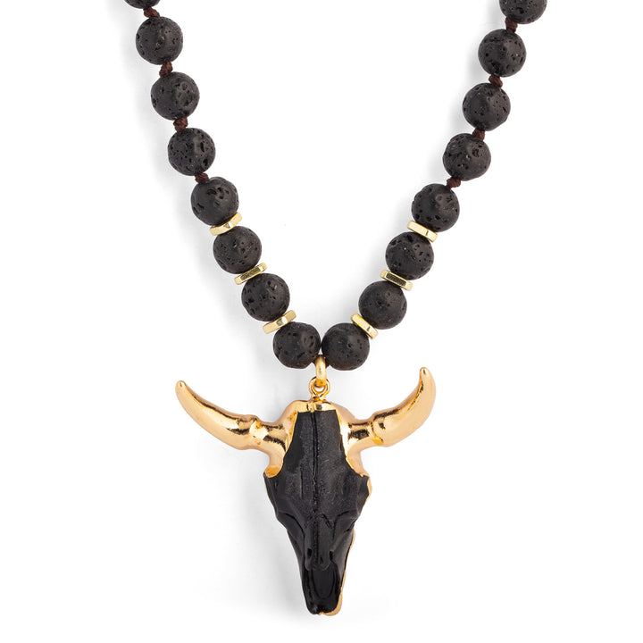 Black Wildhorn Beaded Boho Necklace
