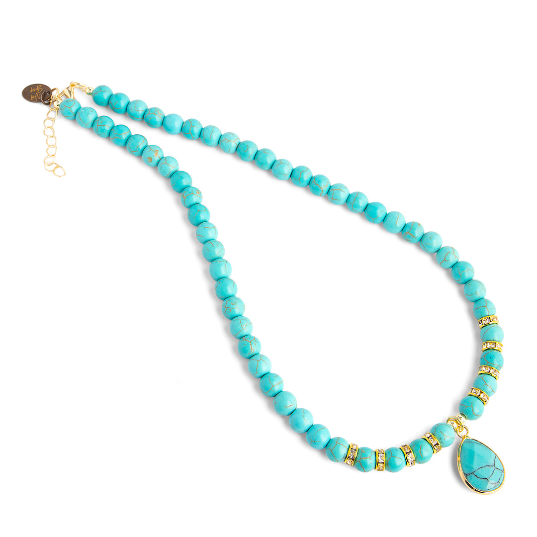 Turquoise Beaded Boho Necklace