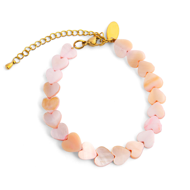 Amora Pink Shell Heart Bracelet