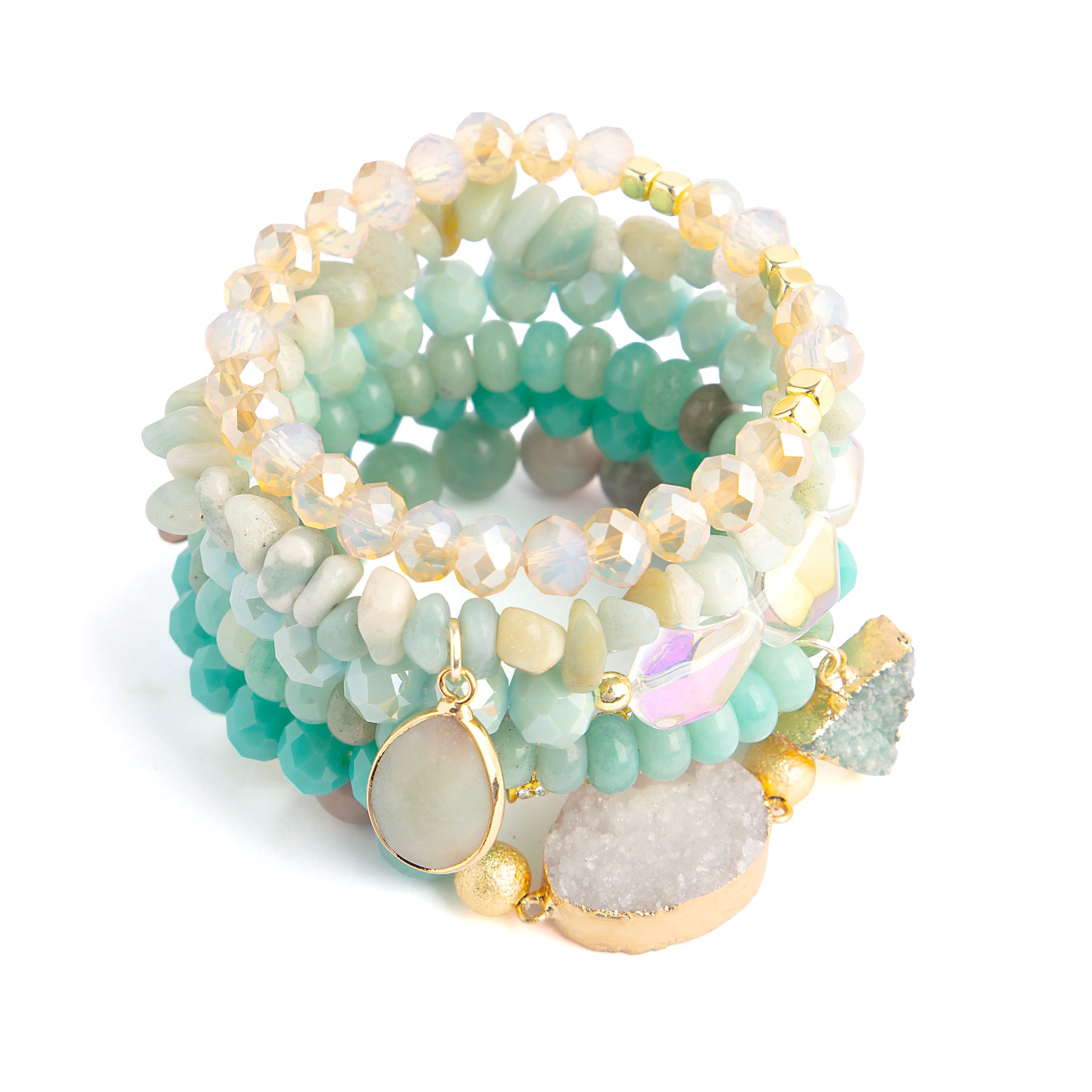アクセサリー fluss 25aw stone bracelet Amazonite Natural Stone Bracelet Stack – Wild Spirit London