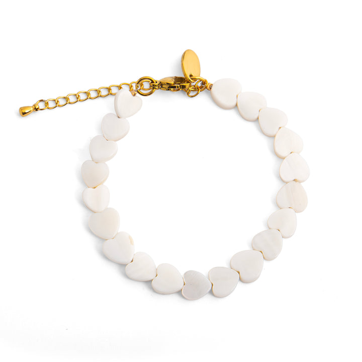 Amora White Shell Heart Bracelet