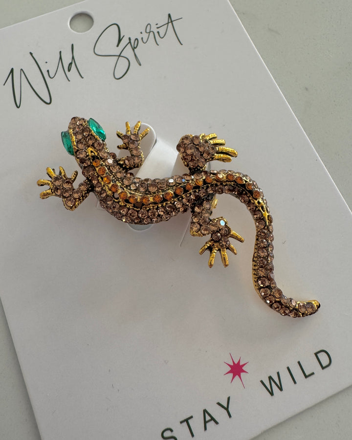 The Gold Gecko Brooch