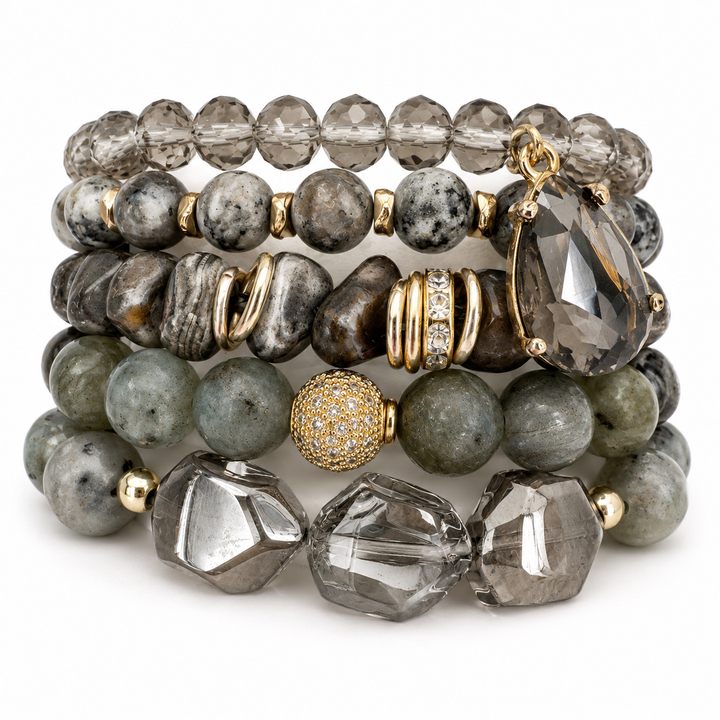 The Grey Urban Glamour Bracelet Stack