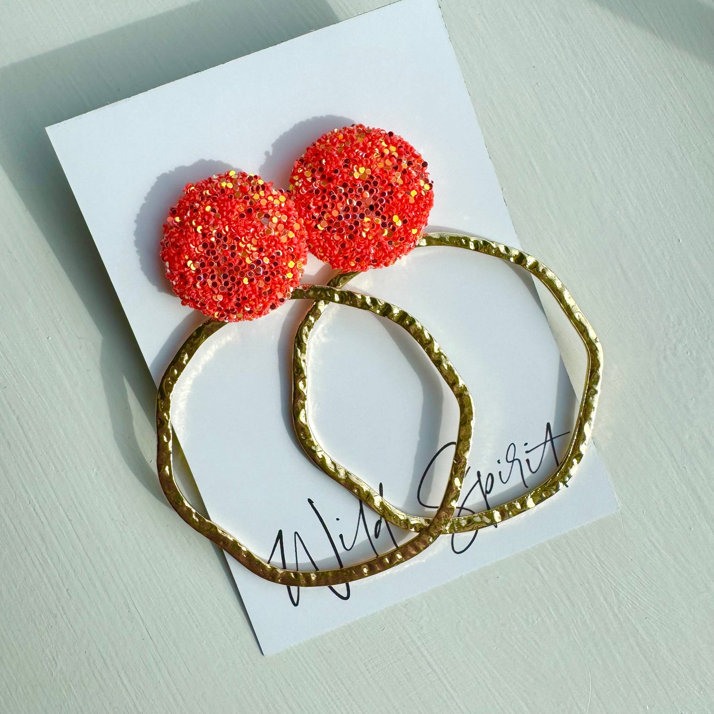 Coral Disco Hoops