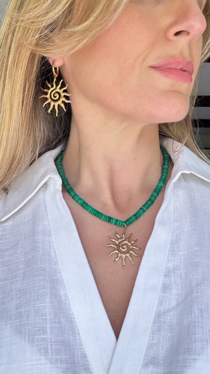 Kira Gold & Green Sunshine Necklace