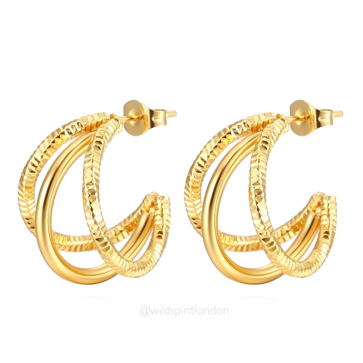 Waterproof 18K Gold Plated Serenity Earrings