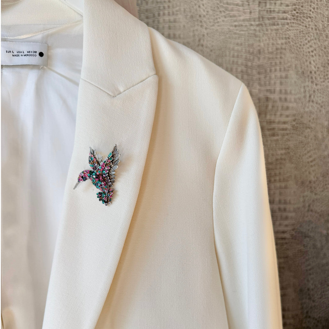 Bejewelled Hummingbird Brooch