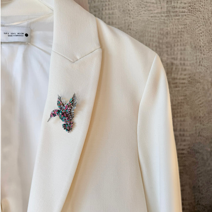 Bejewelled Hummingbird Brooch