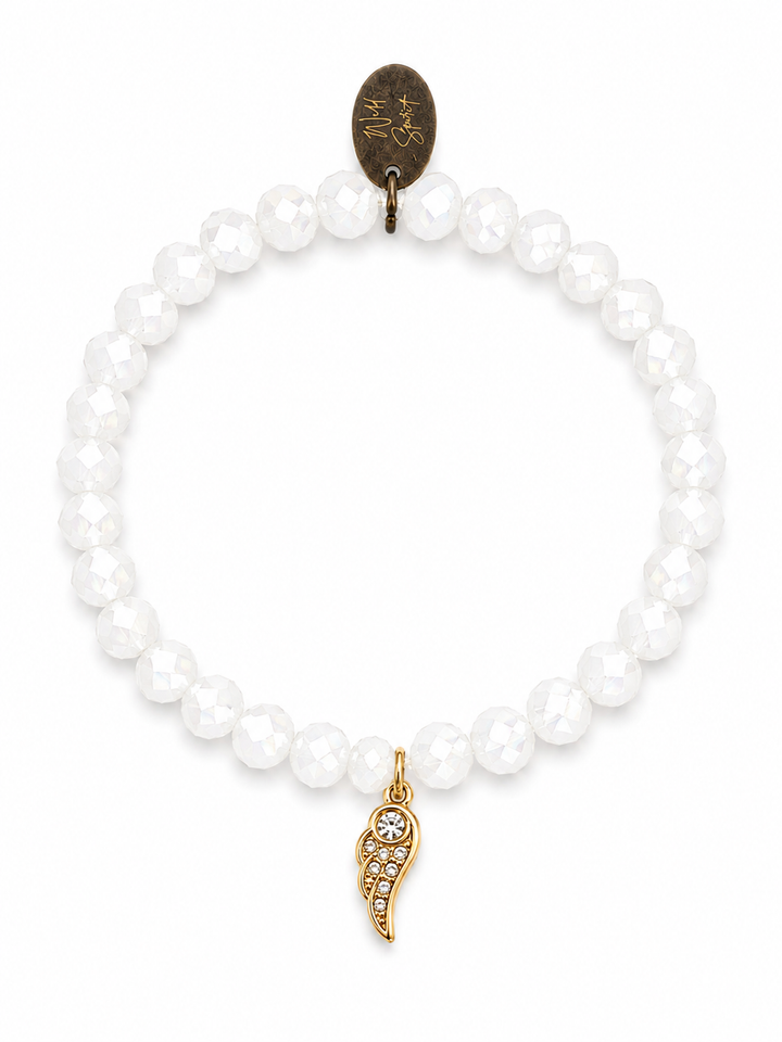 White Wing Twilight Charm Bracelet