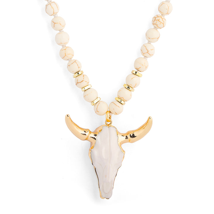 Cream Wildhorn Beaded Boho Necklace