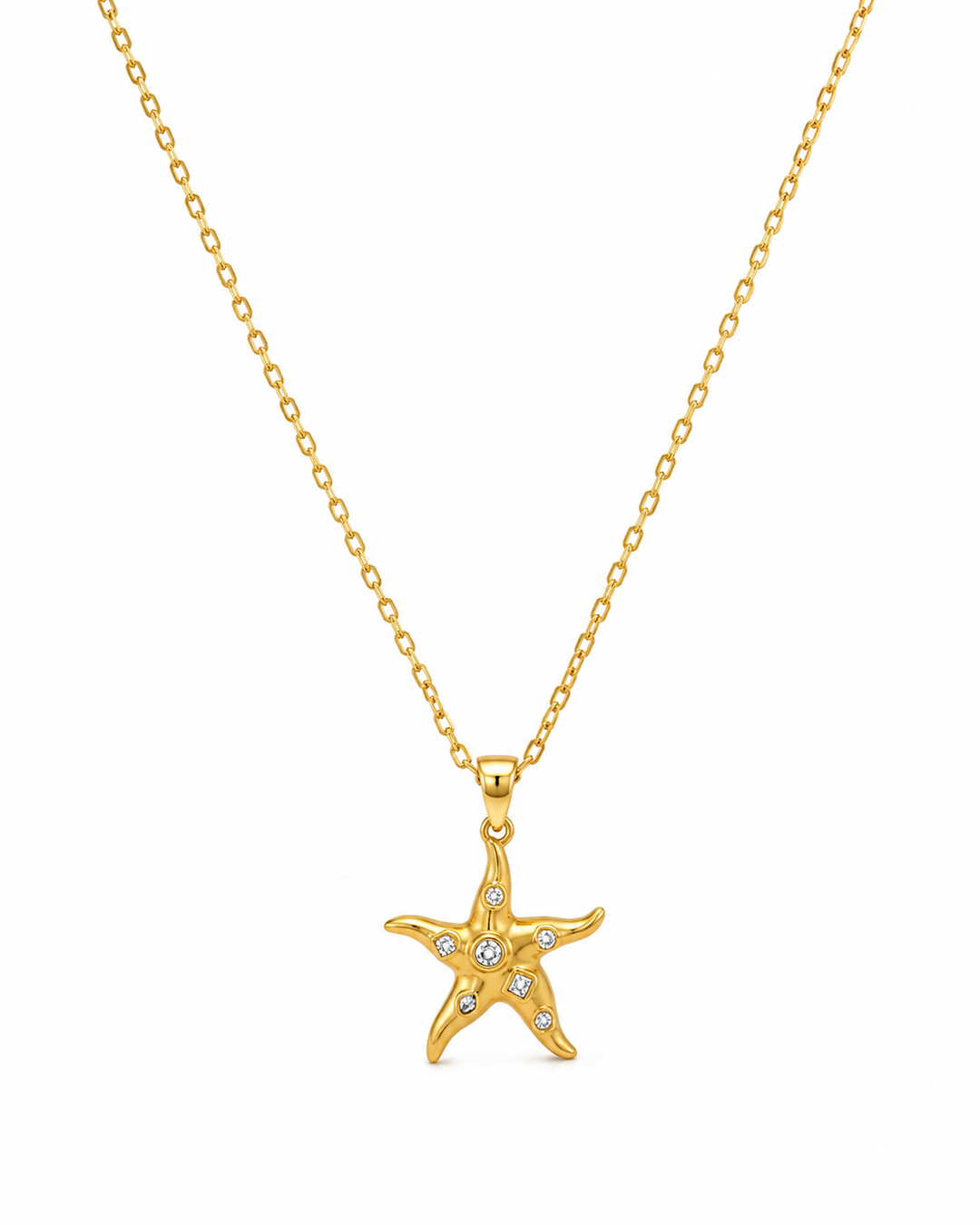 Gold Starfish Bling Necklace
