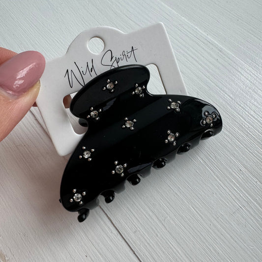 Black Diamanté Hair Claw