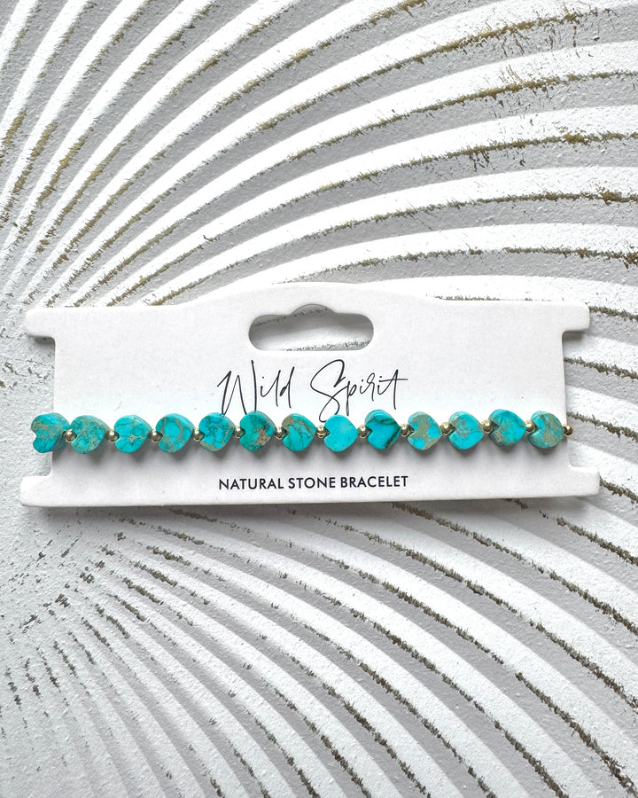 Blue Jasper Mini Heart Bracelet