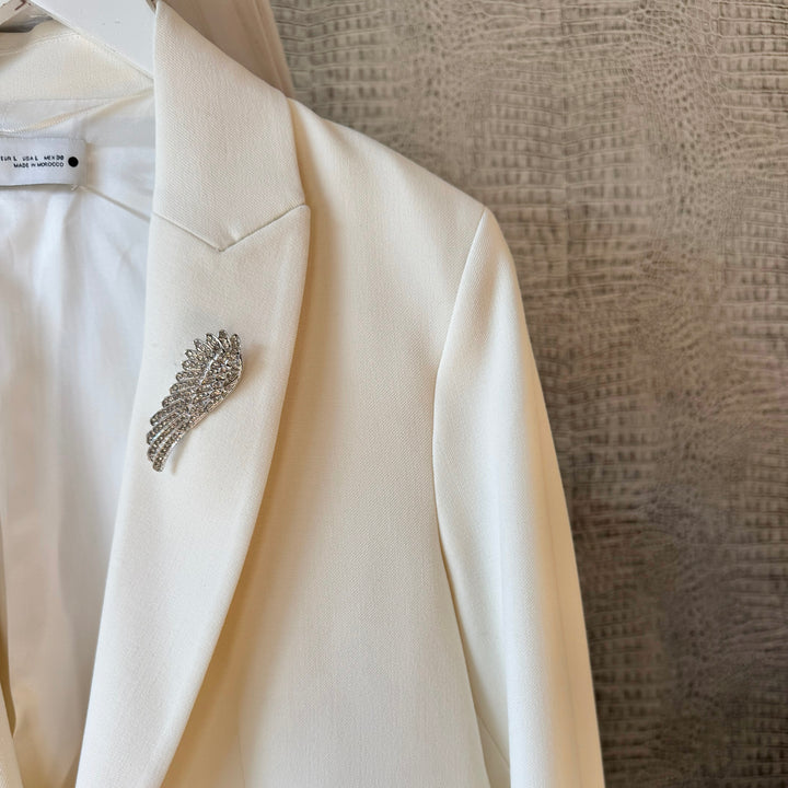 Silver Angel Wing Brooch