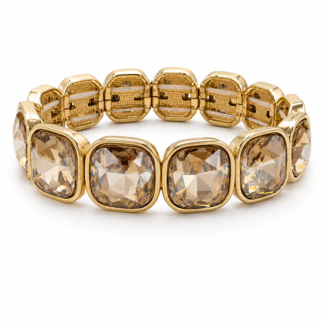 Gold Chunky Square Bling Bracelet