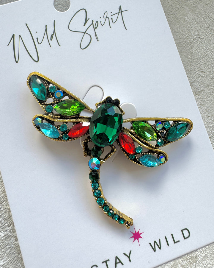 The Mini Green Dragonfly Brooch