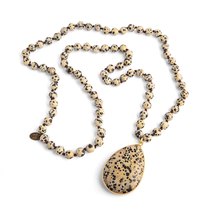 Arlo Dalmatian Jasper Long Necklace