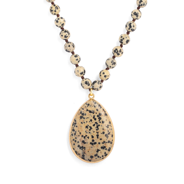 Arlo Dalmatian Jasper Long Necklace
