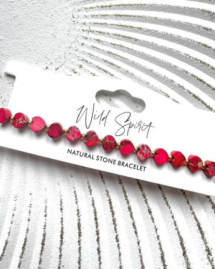 Red Jasper Mini Heart Bracelet