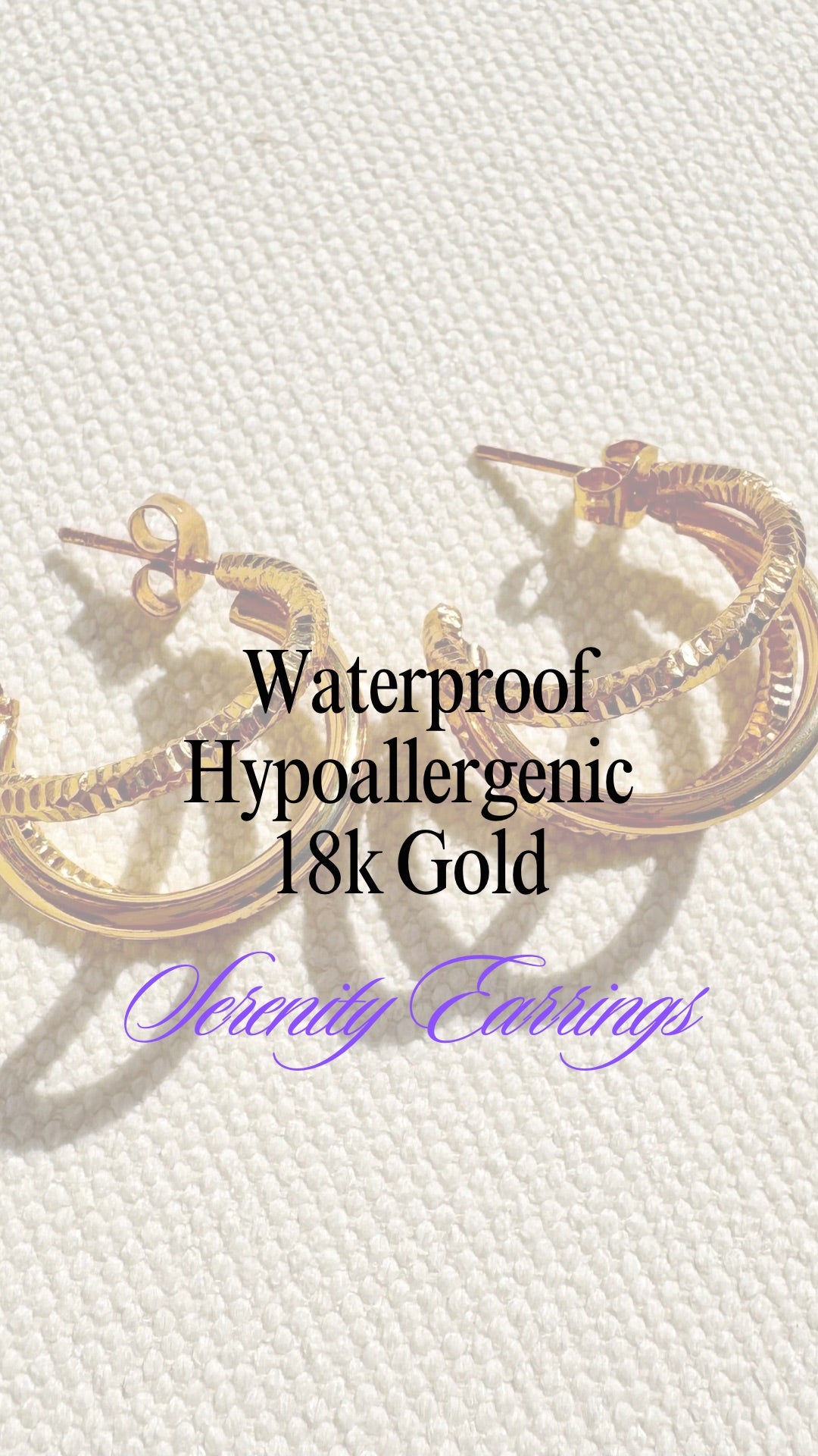 Waterproof 18K Gold Plated Serenity Earrings