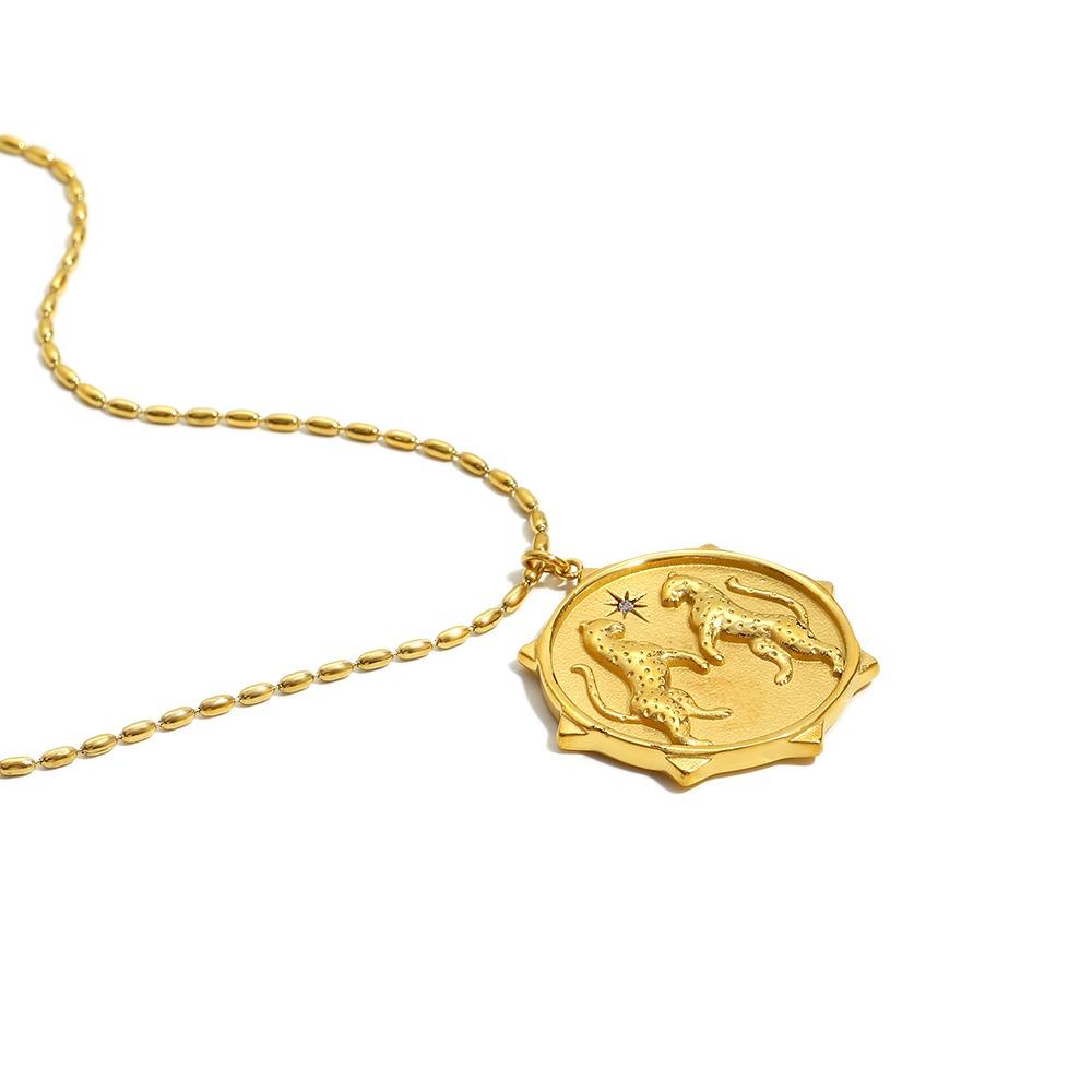 Gold Leaping Cheetah Wild Spirit Necklace