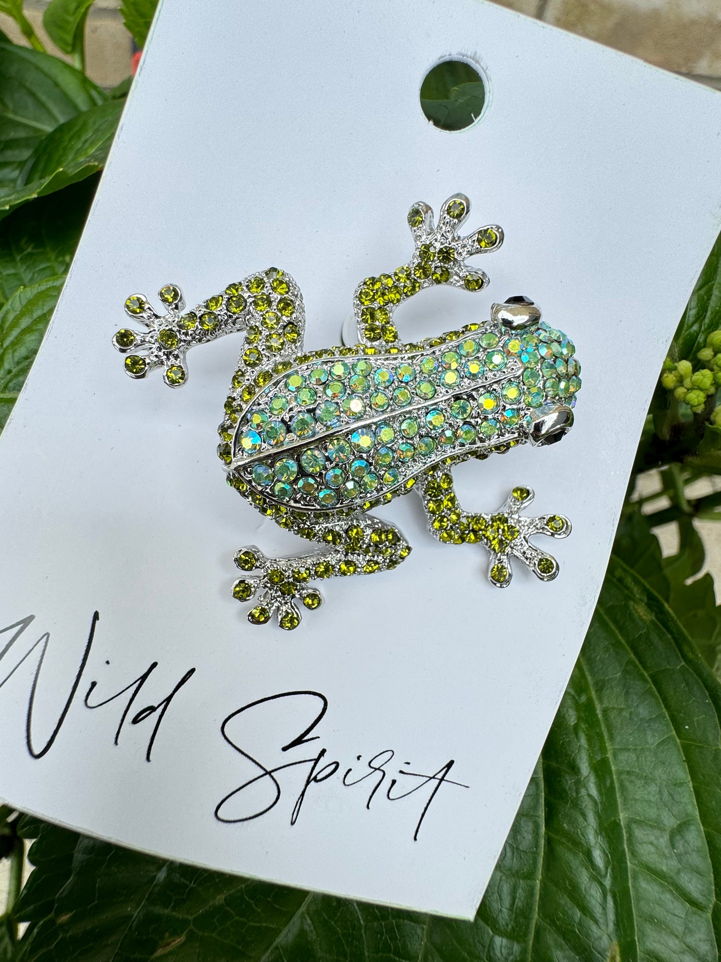 Lime Green Frog Brooch