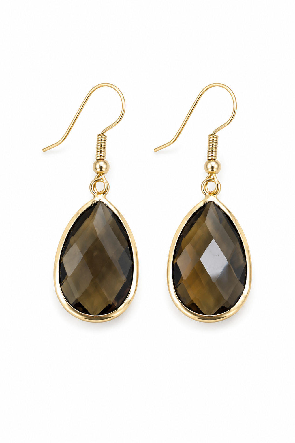 Smoky Brown Drop Earrings