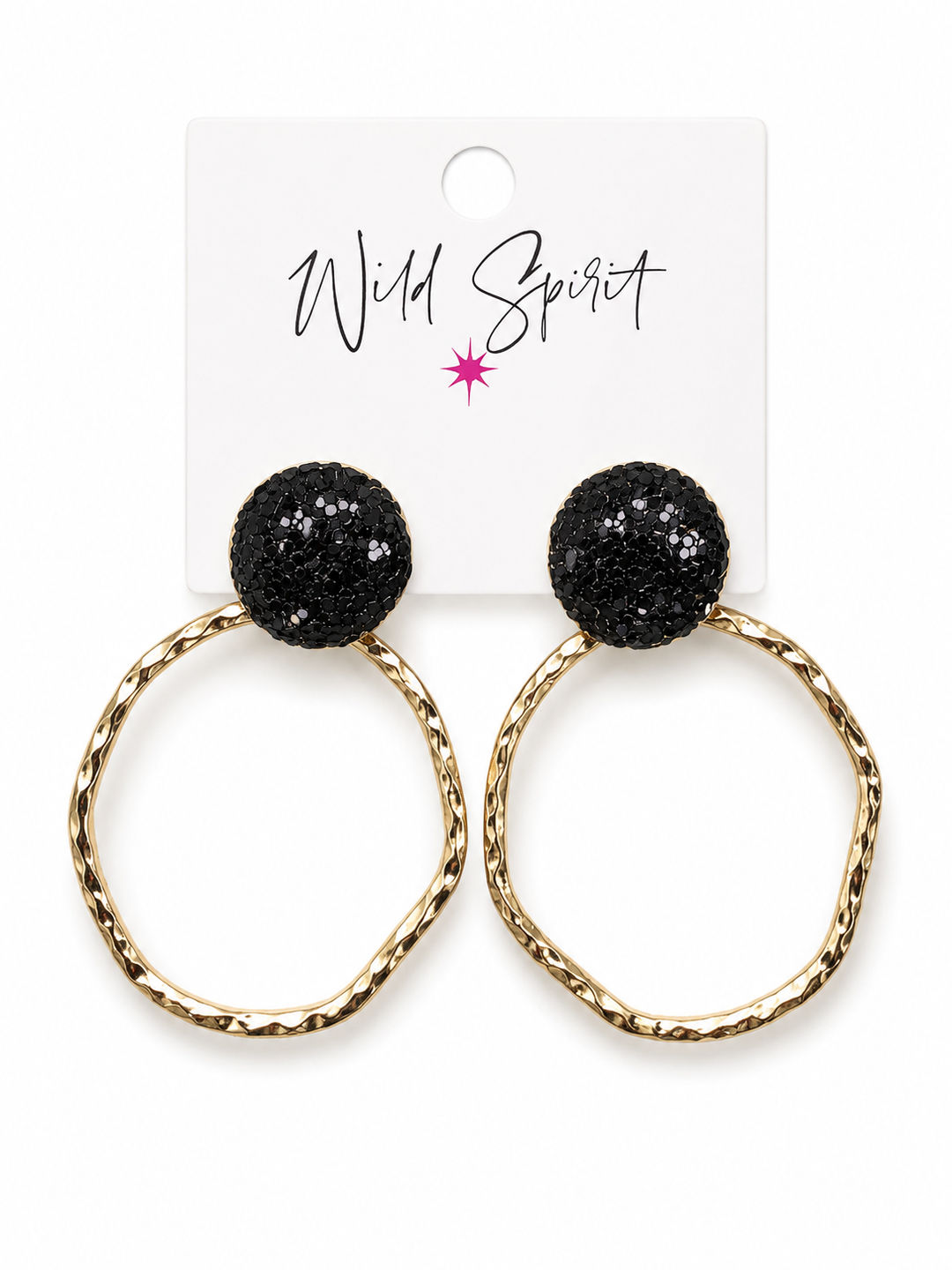 Black Disco Hoop Earrings