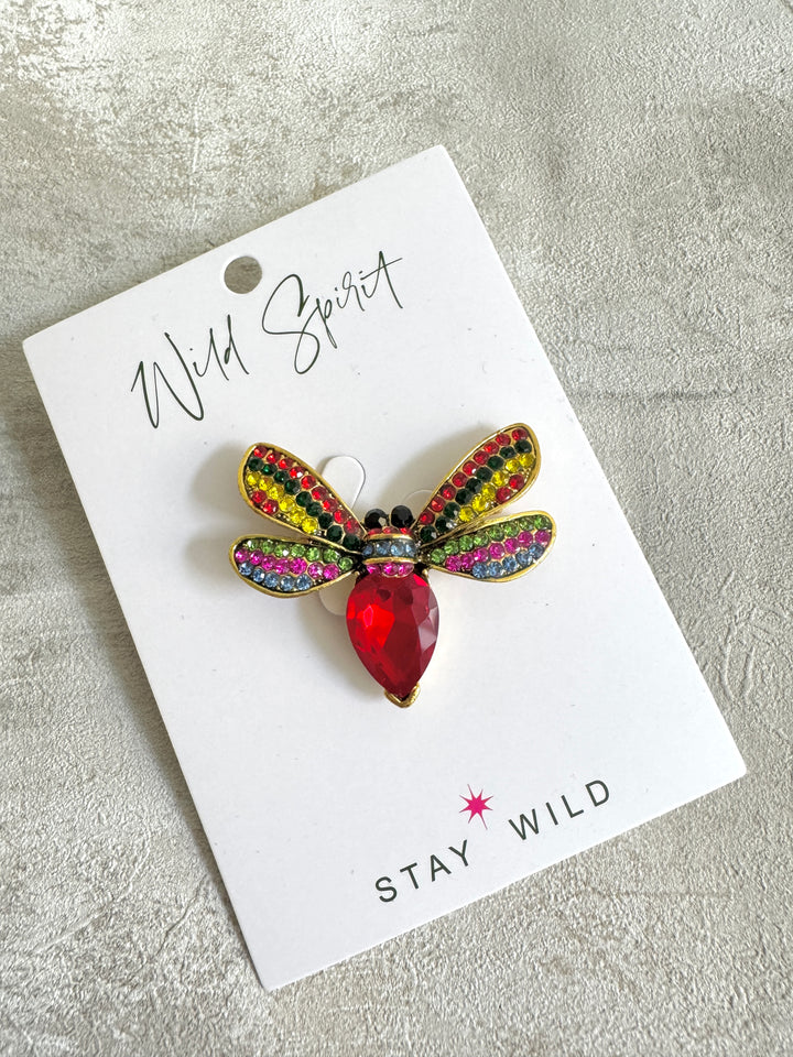 Red Bee Brooch