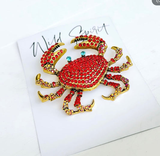 Big Red Crab Brooch