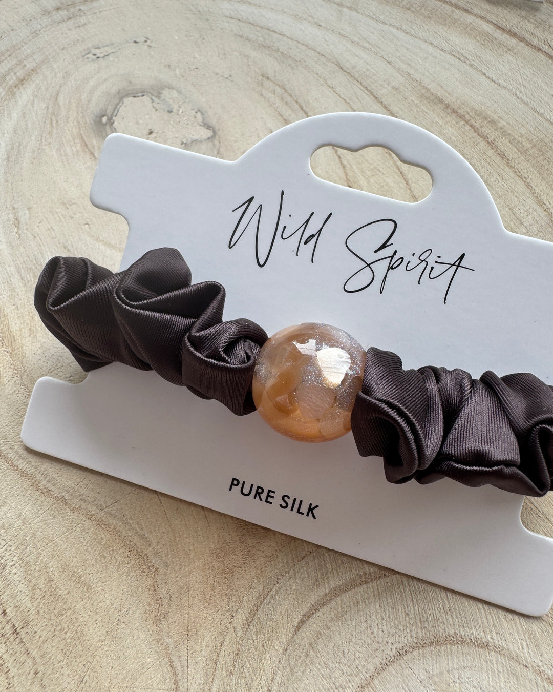 Brown Pure Silk Hair Bobble