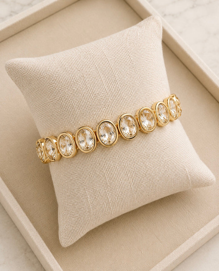 Clear Crystal Oval Bling Bracelet