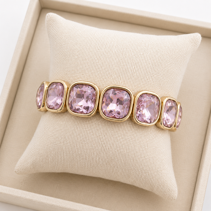 Pink Square Bling Bracelet