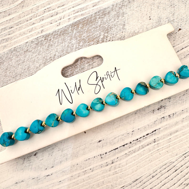 The Blue Jasper Mini Heart Bracelet