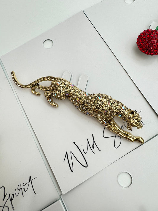 Gold Jaguar Brooch