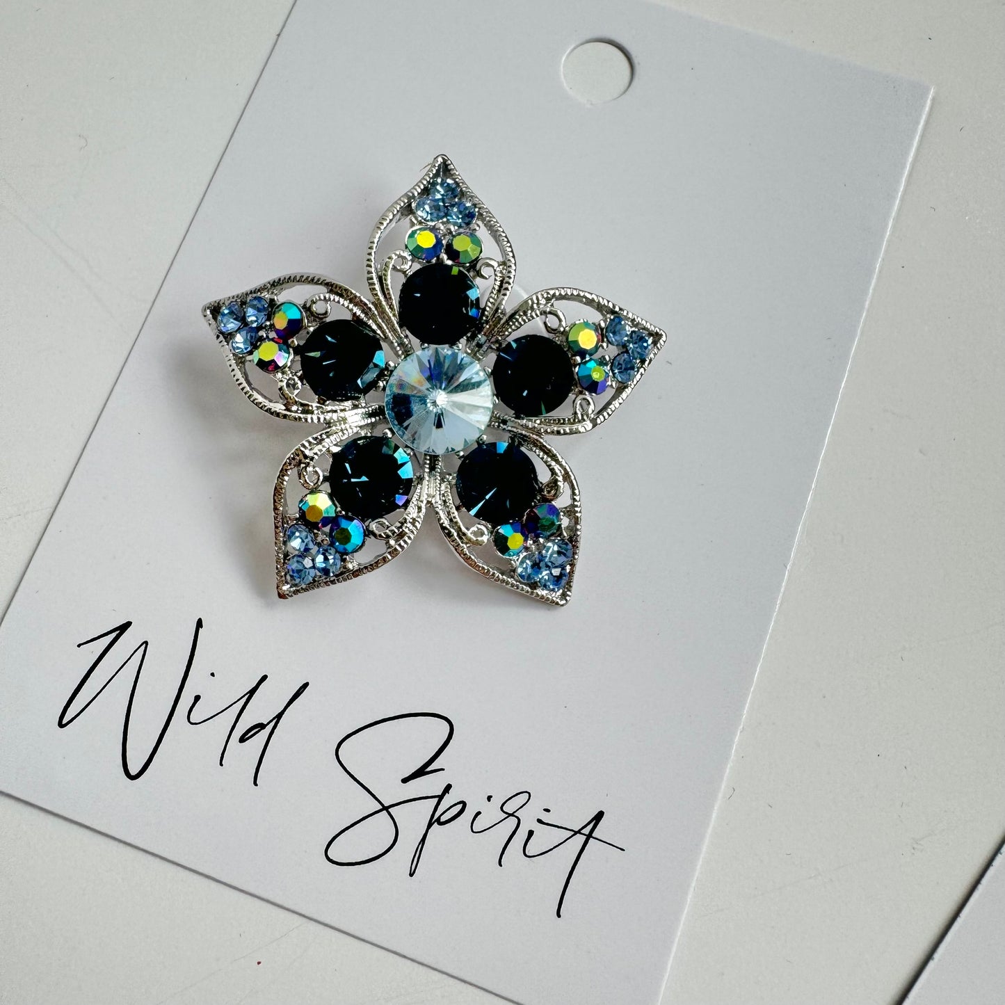 Blue Flower Brooch