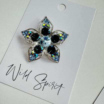 Blue Flower Brooch